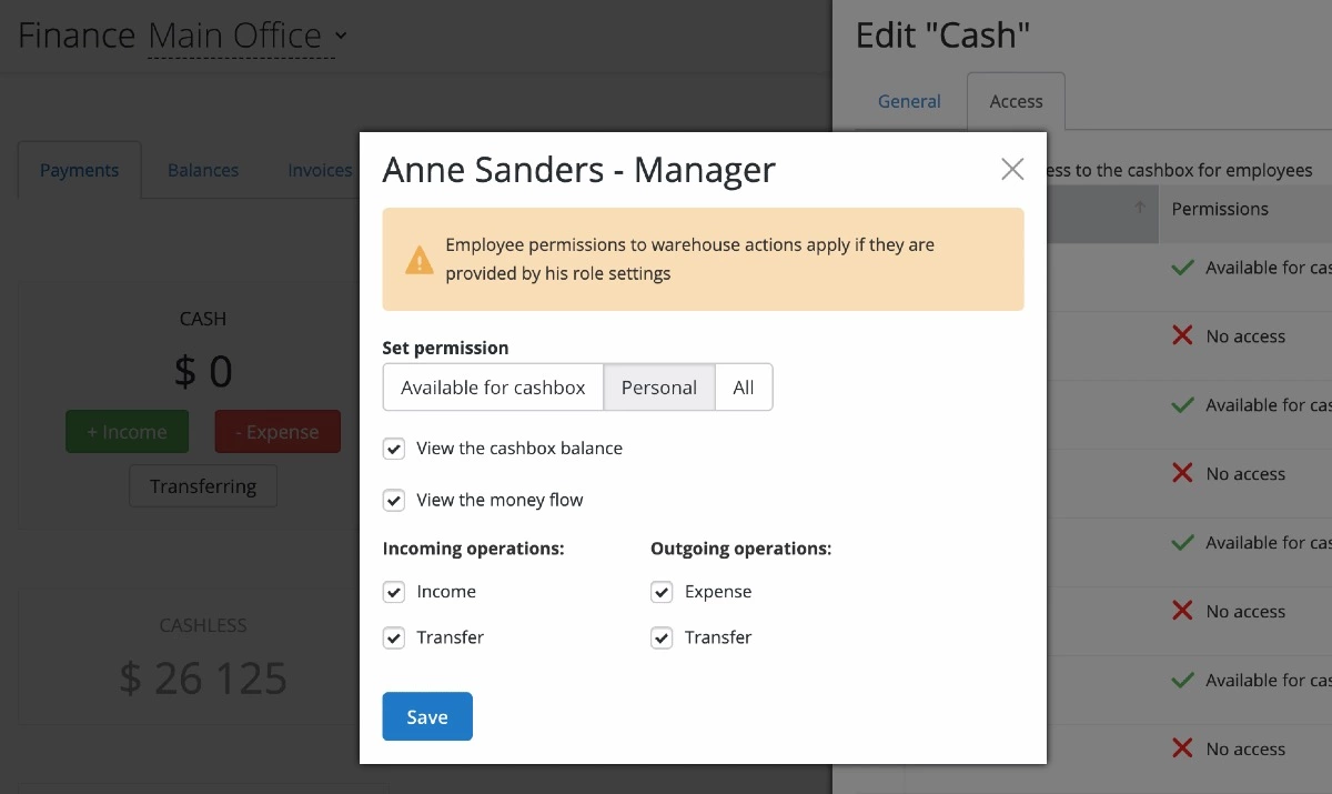 configure personal access settings