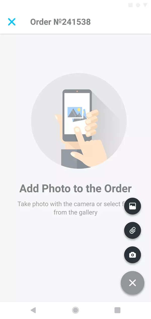 Take pictures or select files from the gallery