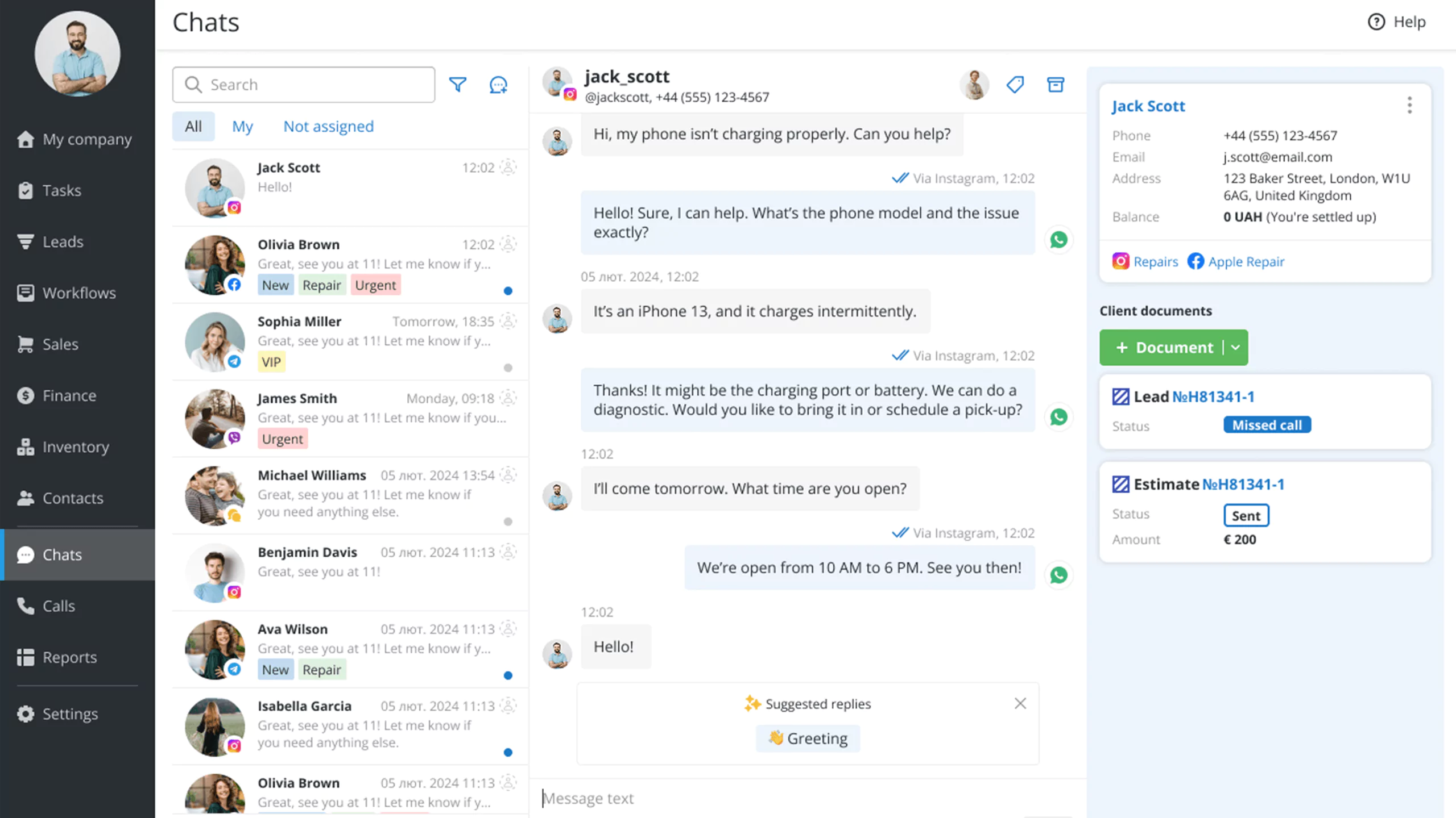Communicate faster with AI-powered reply suggestions in chats