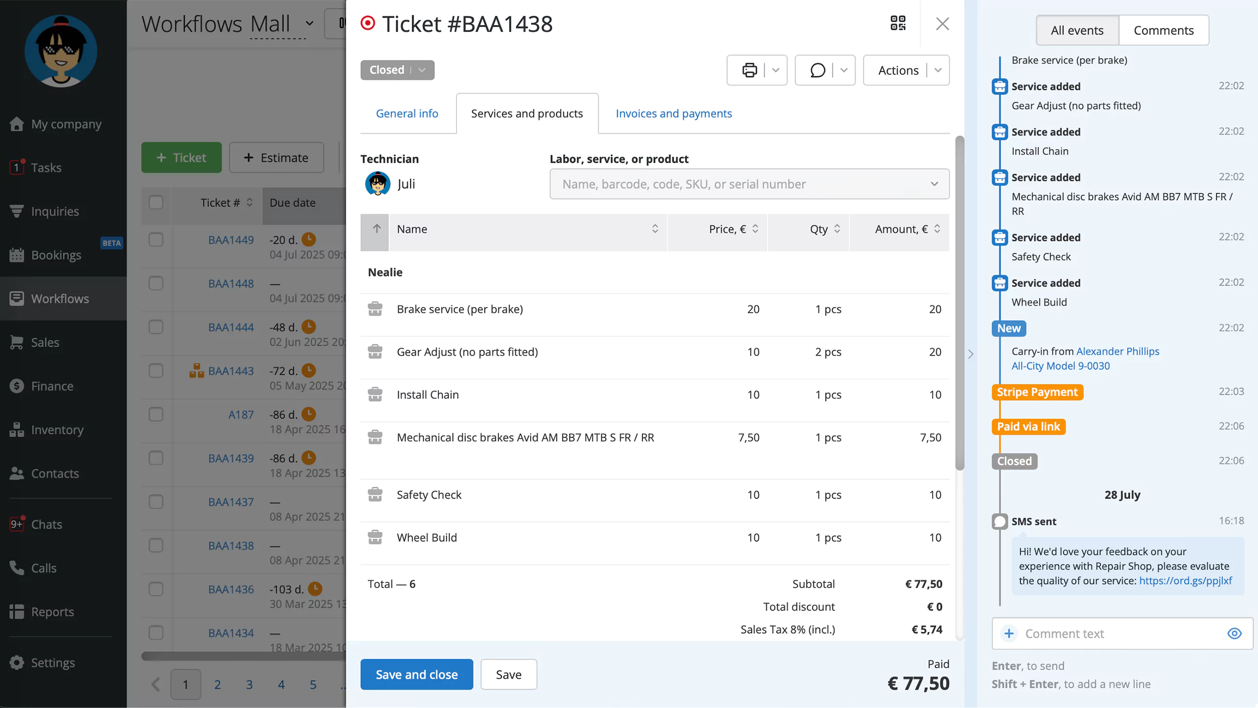 Automated review requests in RO App
