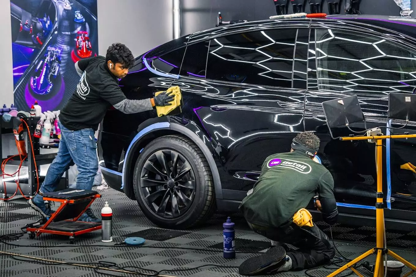 Detailing a car at Longmile Road