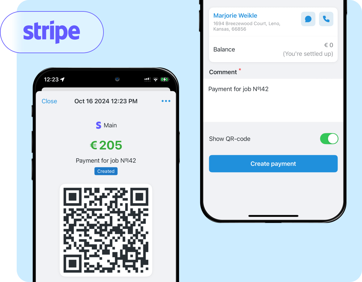 Payments via Stripe