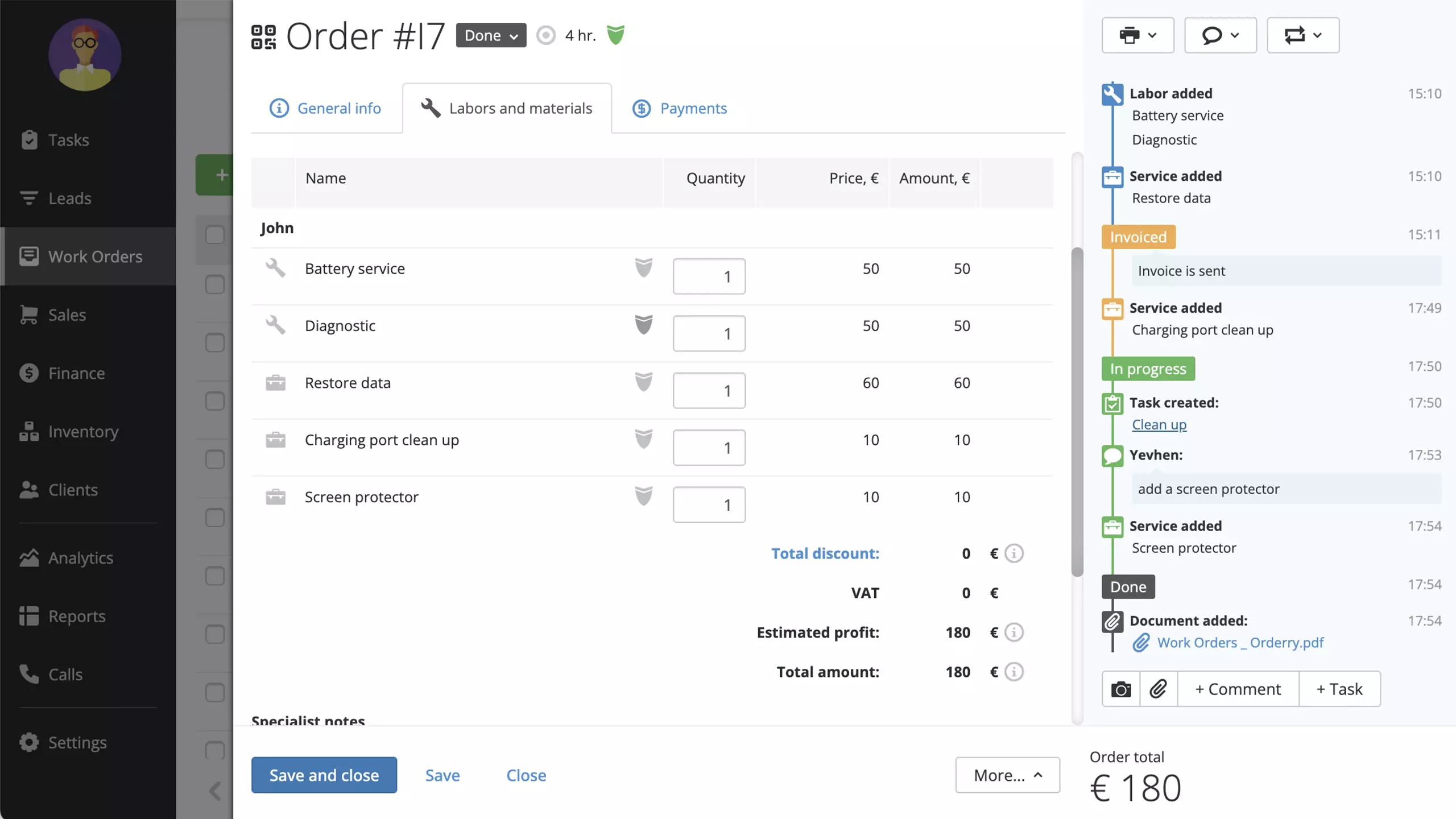 Task management in CRM